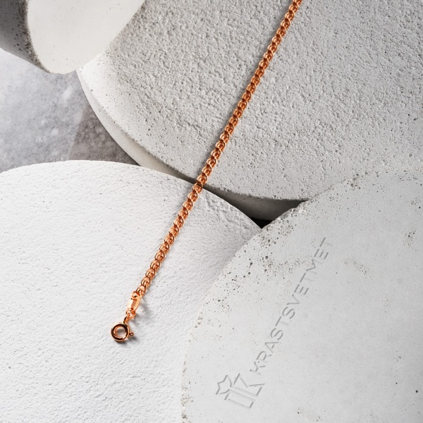 Цепь из красного золота 585, плетение «Love»